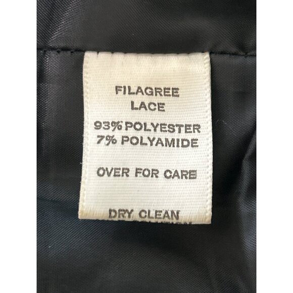 Patricia Rhodes Women's Size 6 Cocktail Dress Black Lace Pleated - Picture 7 of 8